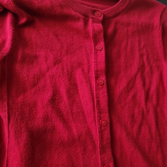 Eddie Bauer Button Up Crewneck Christine Red Cardigan Sweater Size Small - Picture 7 of 11